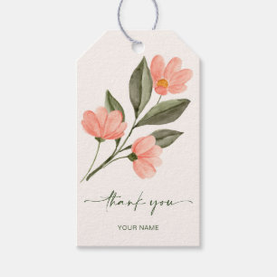 Peach floral  gift tags