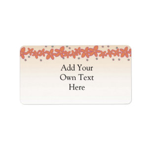 PEACH FLORAL MAILING LABELS TEMPLATE