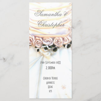 Peach floral mariées robe programme de mariage égl