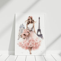 Peach Floral Paris Fashion Portrait