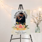 Peach Floral Photo Arch Bienvenue À Notre Mariage