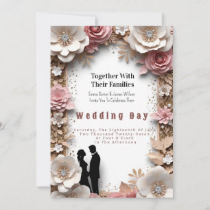 🌸 Peach Floral Spring Wedding Theme 💍 Invitation