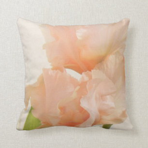 Peach Floral Throw Pillow