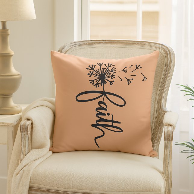 Peach Floral Throw Pillow (Creator Uploaded)