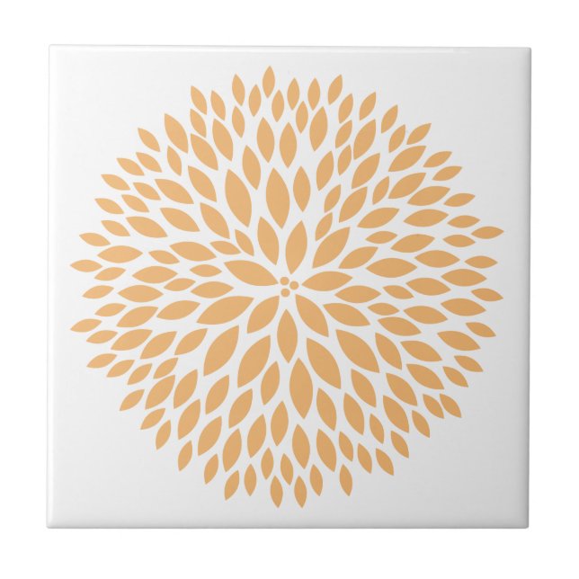 Peach Floral Tile (Front)