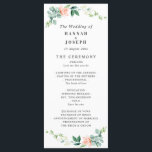 peach floral wedding program<br><div class="desc">A floral theme design with peach flowers and green foliage. You can personalize the text and colours on this wedding program template.</div>