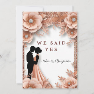 💖 Peach Floral Wedding Rose Gold Spring Style 🌸 Invitation