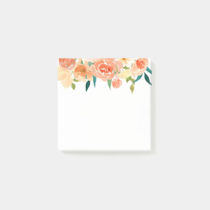 Peach Florals Modern Chic Post-it Notes