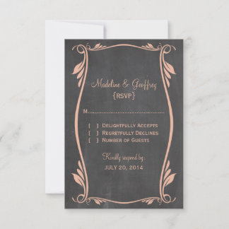 Peach Flourish Chalkboard Response Card