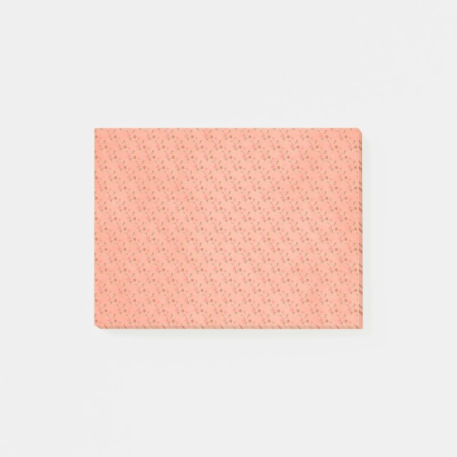 peach flower pattern background post-it notes (Front)