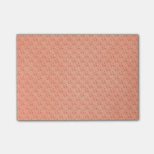 peach flower pattern background post-it notes
