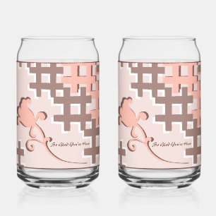Peach Flower Trellis Glass