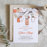 Peach Flowers and Mason Jars Graduation Party