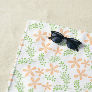 Peach Flowers Beach Towel