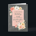 Peach Flowers Granddaughter in Law Birthday Card<br><div class="desc">Pretty and thoughtful greeting card for your granddaughter in law's birthday with peach pink and white spring flowers,  rustic chalkboard pattern and hand lettered style text.</div>