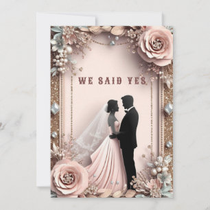 🌸 Peach Flowers Spring Wedding ✨ Invitation