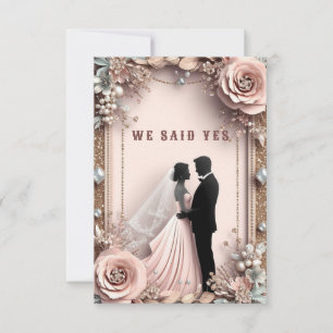 🌸 Peach Flowers Spring Wedding ✨ Save The Date