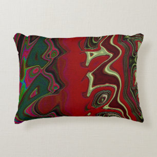 Peach Flurry: Abstract spatter art Accent Pillow