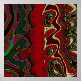 Peach Flurry: Abstract spatter art Poster