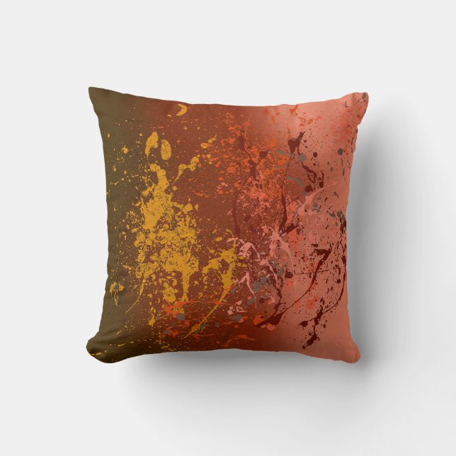 Peach Flurry Throw Pillow (Front)