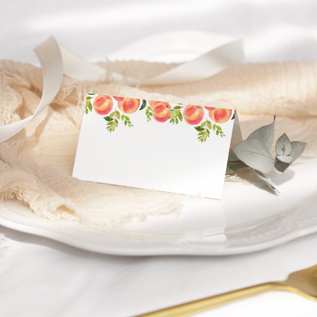 Peach food cards. Watercolor Peach  Place Card (Creator Uploaded)