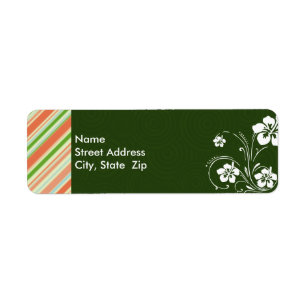 Peach & Forest Green Striped; Aloha