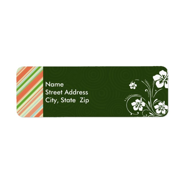 Peach & Forest Green Striped; Aloha (Front)