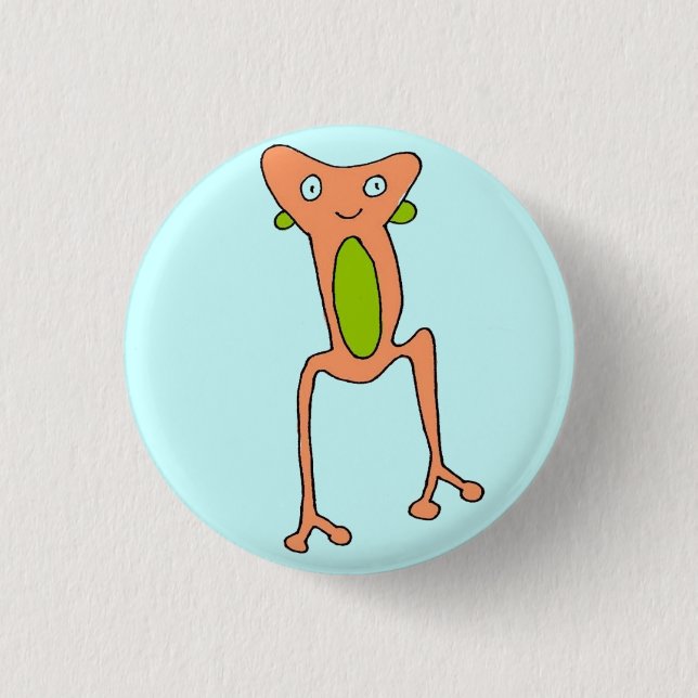 Peach Frog 1 Inch Round Button (Front)