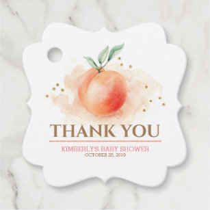 Peach Fruit Baby Shower Favour Tags