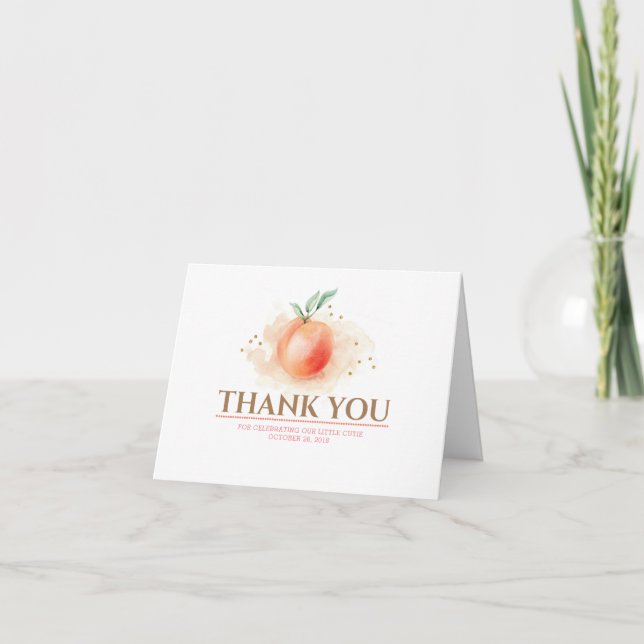 Peach Fruit Baby Shower Thank You (Front)