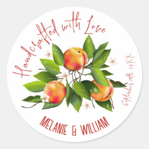 Peach Fruit Jam Classic Round Sticker