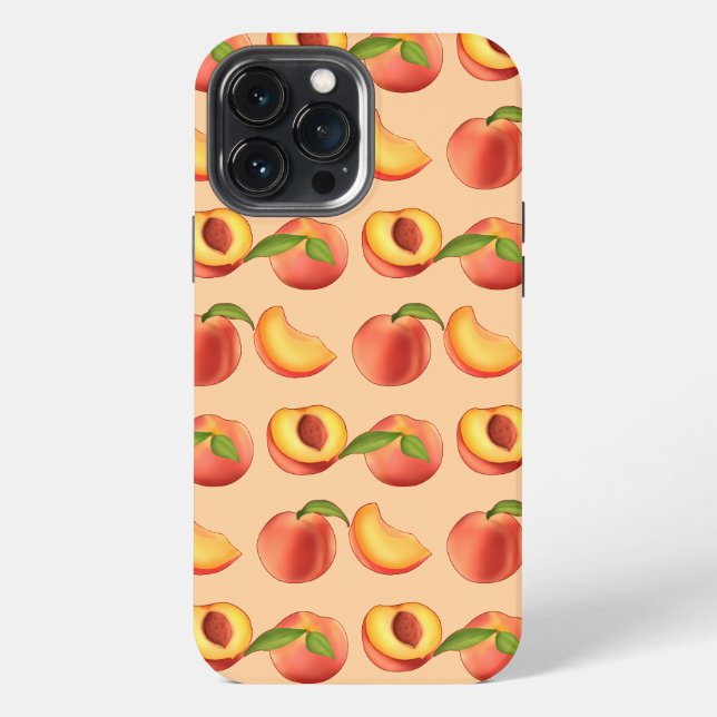 Peach Fruit Pattern iPhone Case (Back)