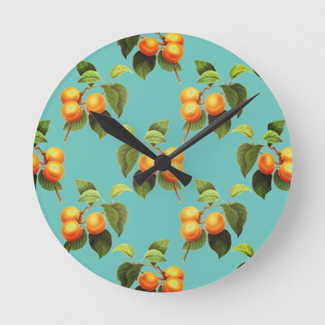 Peach fruit pattern round clock (Front)