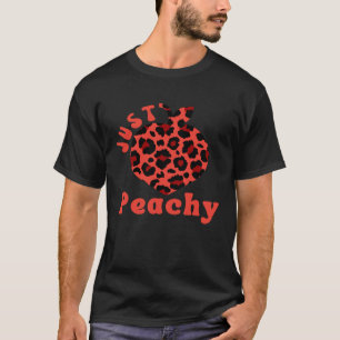 Peach Fruit Pun Leopard Print Retro T-Shirt