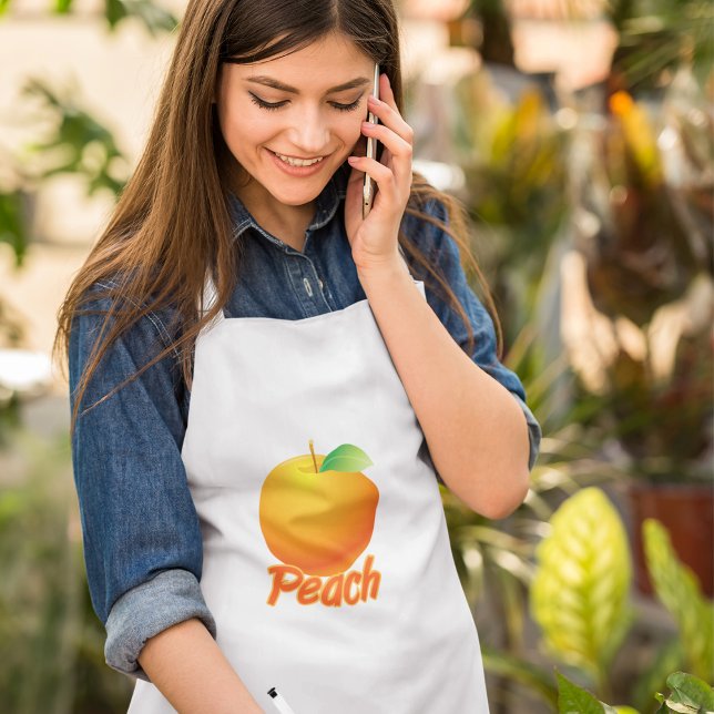 Peach Fruit Retro Orange Standard Apron (Creator Uploaded)