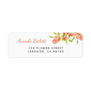 Peach Fruit Return Address Label