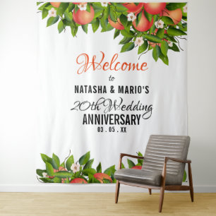 Peach Fruit Wedding Backdrop Tapestry