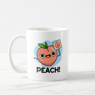 Peach Funny Peace Fruit Pun Coffee Mug