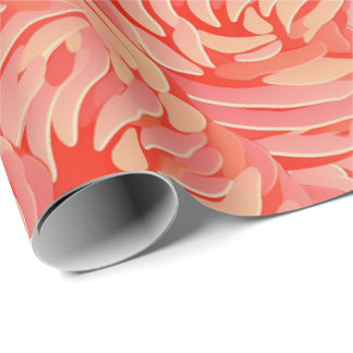 Peach Fuzz Abstract Botanical Fruity Pattern 14 Wrapping Paper