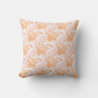 Peach Fuzz Abstract Floral Throw Pillow