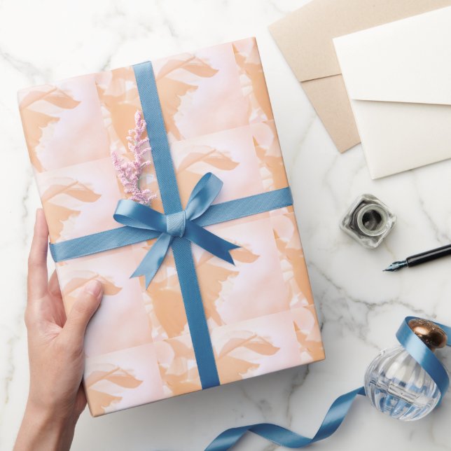 Peach Fuzz Abstract Floral  Wrapping Paper (Gifting)