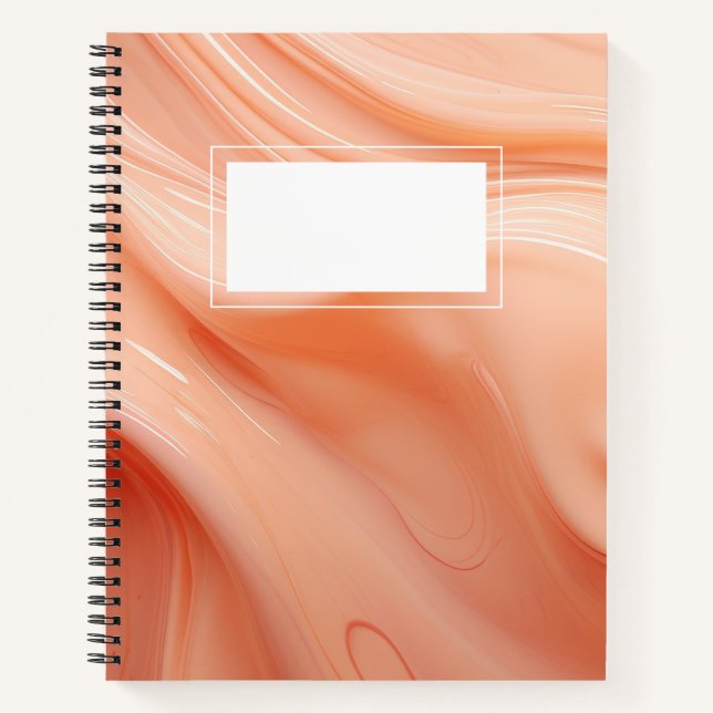 Peach fuzz abstract liquid notebook (Front)