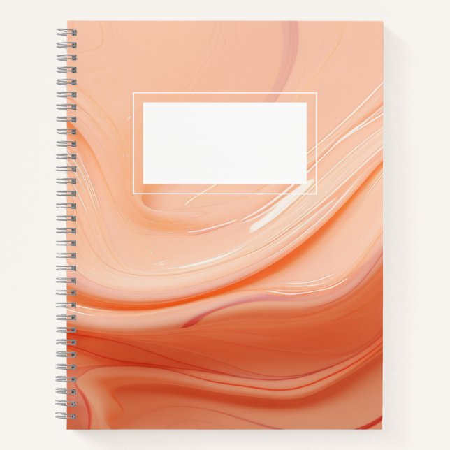 Peach fuzz abstract liquid notebook (Front)