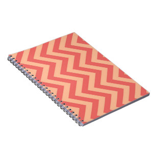 Peach Fuzz and Cranberry Chevron Notebook