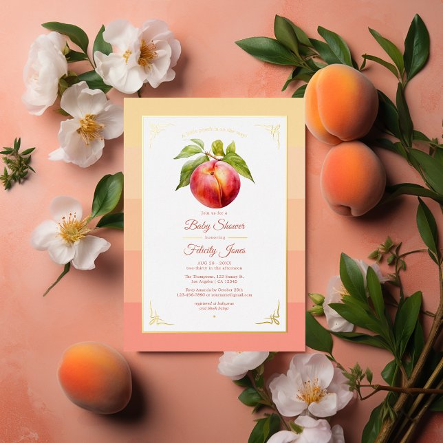 Peach Fuzz and Gold Foil Baby Shower (Peach Fuzz Baby Shower)