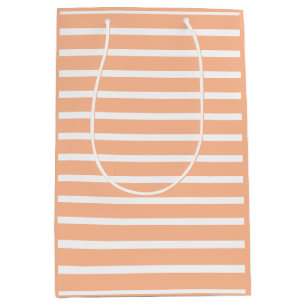 peach fuzz and white stripes medium gift bag
