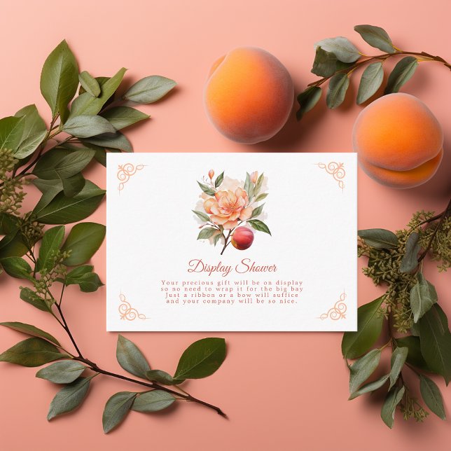 Peach Fuzz Baby Shower Display Shower Enclosure Ca Card (Fuzz Peach Baby Shower)