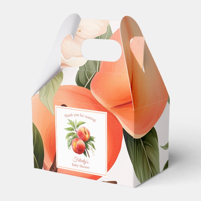 Peach Fuzz Baby Shower Favor Box (Back Side)