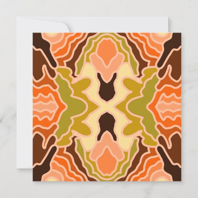 Peach Fuzz Boho Shabby Chic Geometric Abstract Art Card (Front)