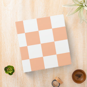 Peach Fuzz Chequered Gingham Pattern Binder